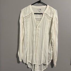 YTEICOSAMUSE off white long sleeve button shirt